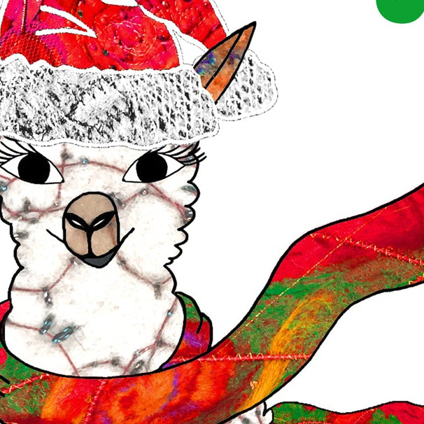 Llama Christmas Card, A5 Personalised Greeting Card