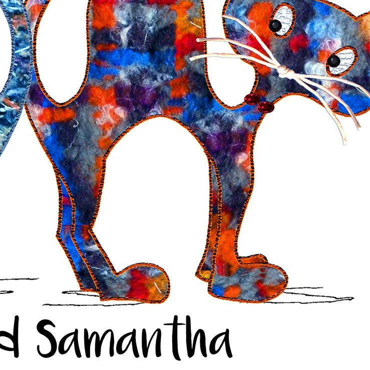 A5 Cats Wedding Anniversary Engagement Personalised Card, Meow and Fur-ever