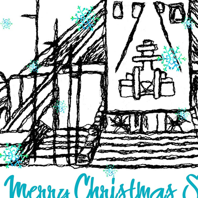 Personalised Liverpool Metropolitan Cathedral Christmas A5 Card, Paddy's Wigwam