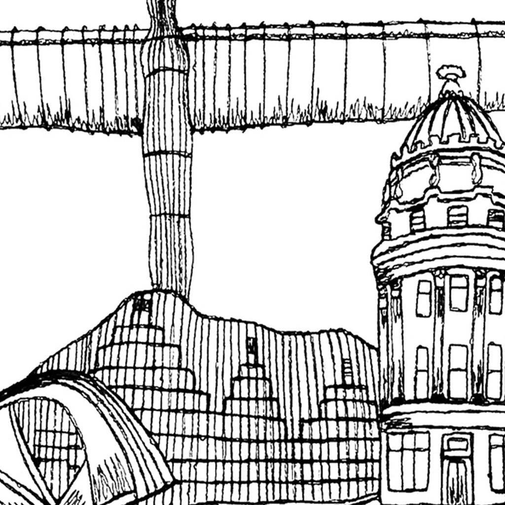 Newcastle Graduation Card, Personalised A6 Black and White Housewarming Card
