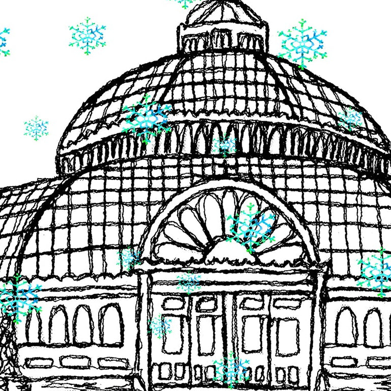 Personalised Liverpool Palm house Christmas A5 Card