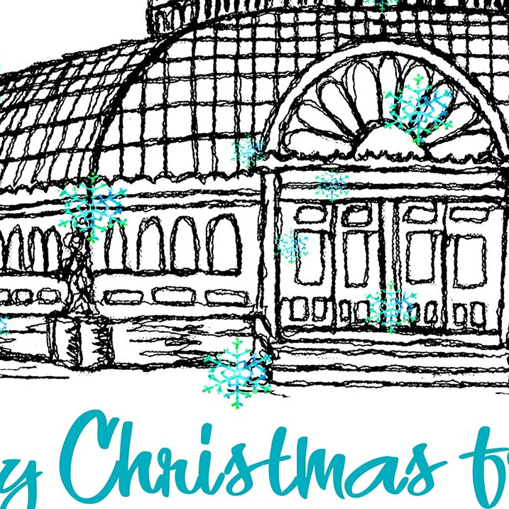 Personalised Liverpool Palm house Christmas A5 Card