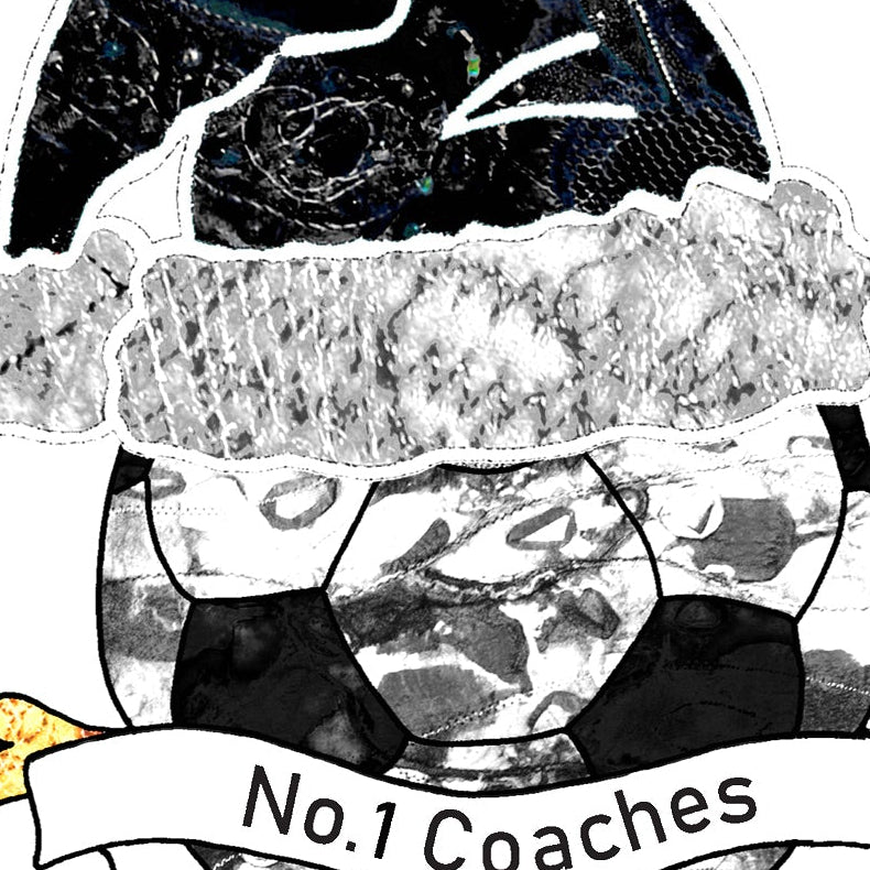 Black and White Football Christmas A5 Card, Team Colours, Personalised Xmas Gift Card