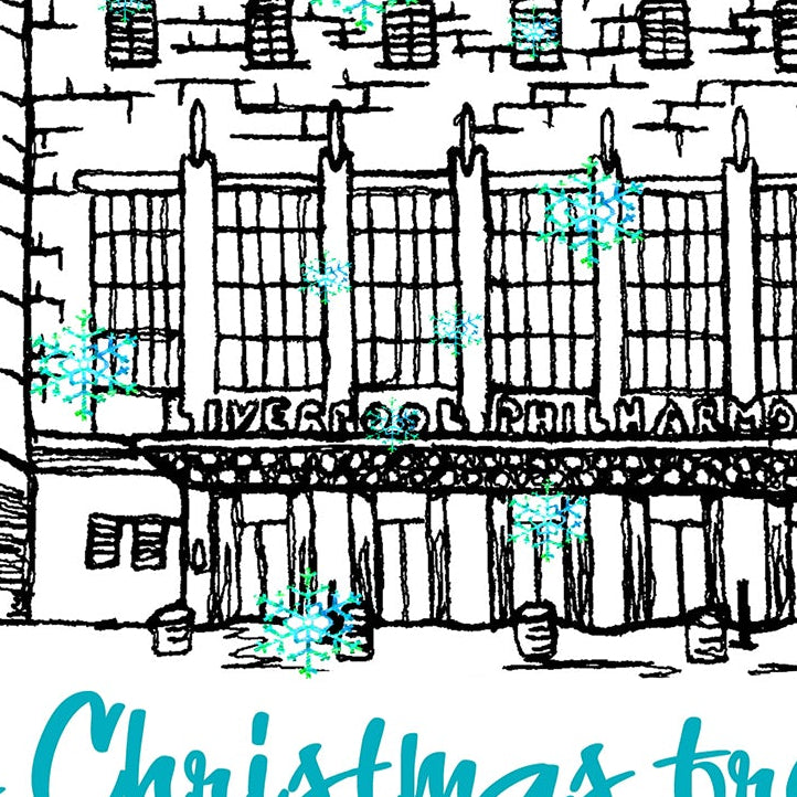 Personalised Liverpool Philharmonic Hall Christmas A5 Card