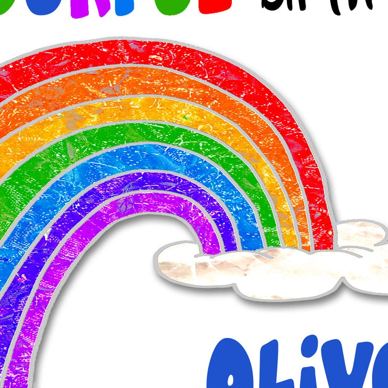 A5 Colourful Rainbow Birthday Personalised Card, You Brighten My Day