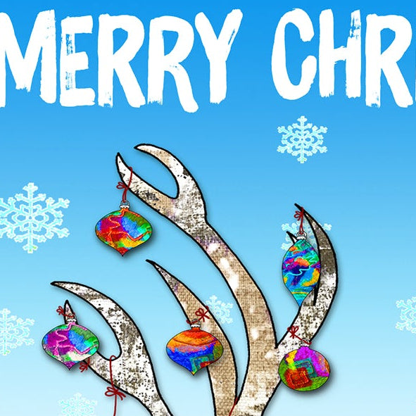 Reindeer Christmas Card, A5 Personalised Greeting Card