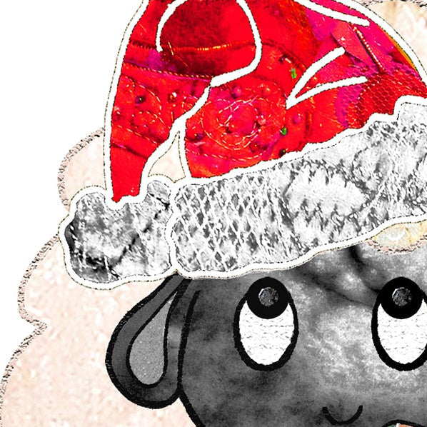 Sheep Christmas Card, A5 Personalised Greeting Card