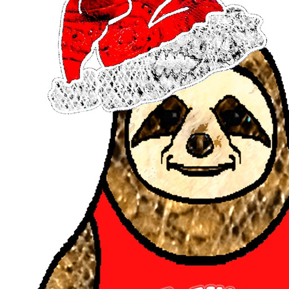Sloth Christmas Card, A5 Personalised Greeting Card