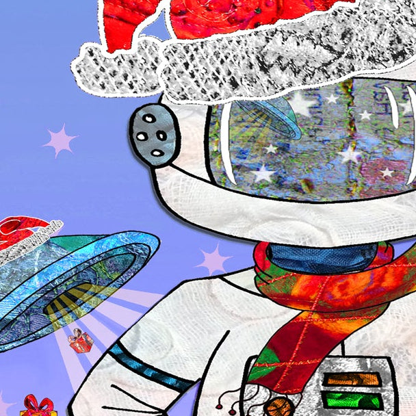 Spaceman Christmas Card, A5 Personalised Astronaut Card