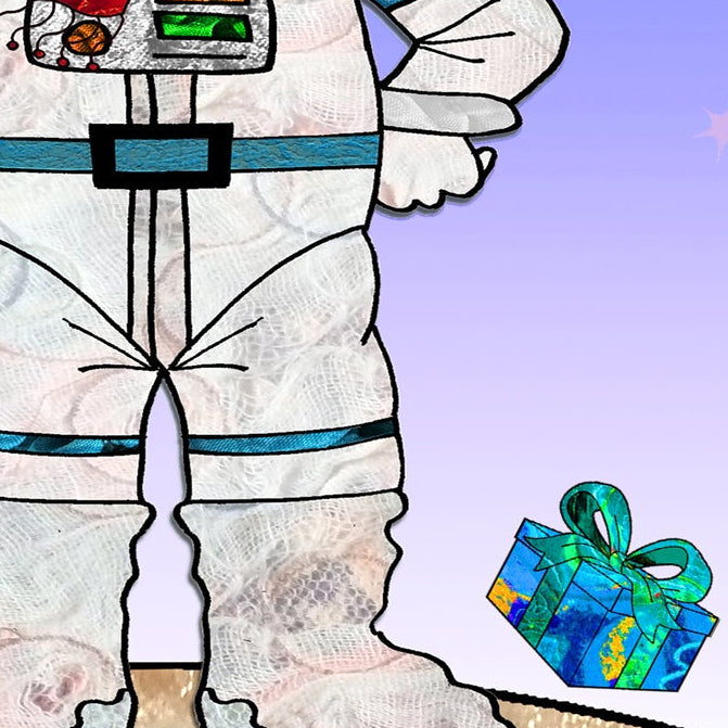 Spaceman Christmas Card, A5 Personalised Astronaut Card