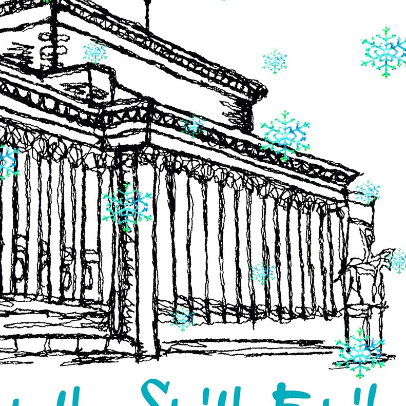 Personalised St George's Hall Christmas A5 Card, Liverpool Xmas Card