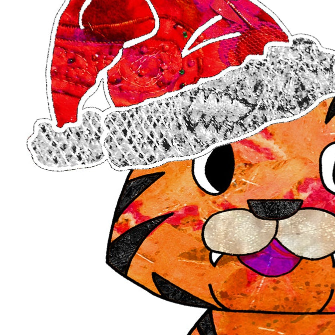 Tiger Christmas Card, A5 Personalised Greeting Card