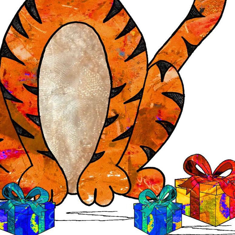 Tiger Christmas Card, A5 Personalised Greeting Card