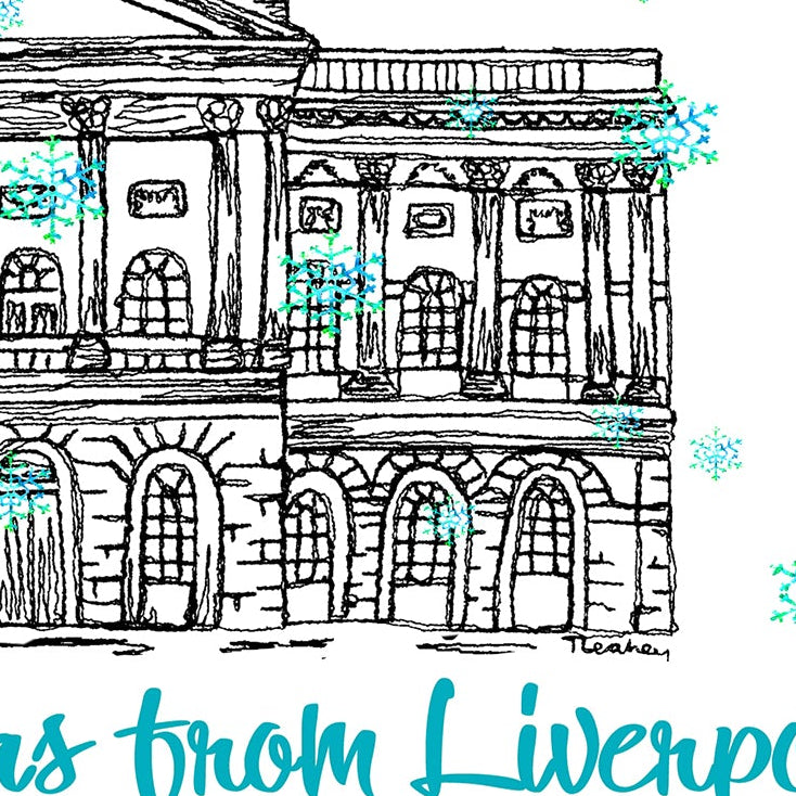 Personalised Liverpool Town Hall Christmas A5 Card