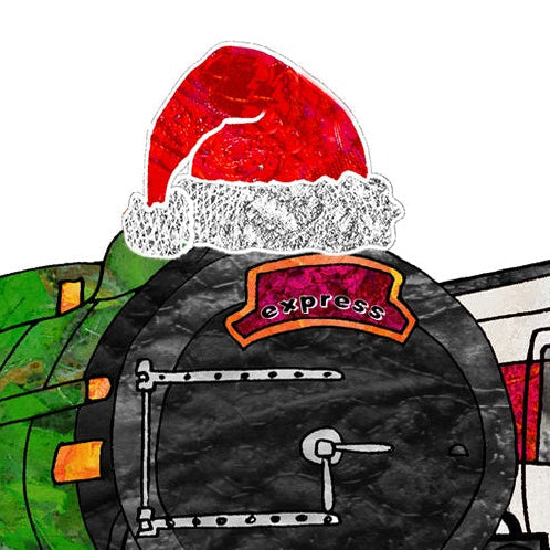 Train Christmas A5 Card, Personalised Rail Enthusiast Retro Xmas Card