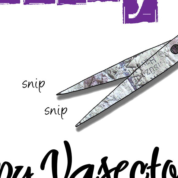 A5 Vasectomy Get Well Personalised Card, Male Sterilisation, Snip Snip Hooray