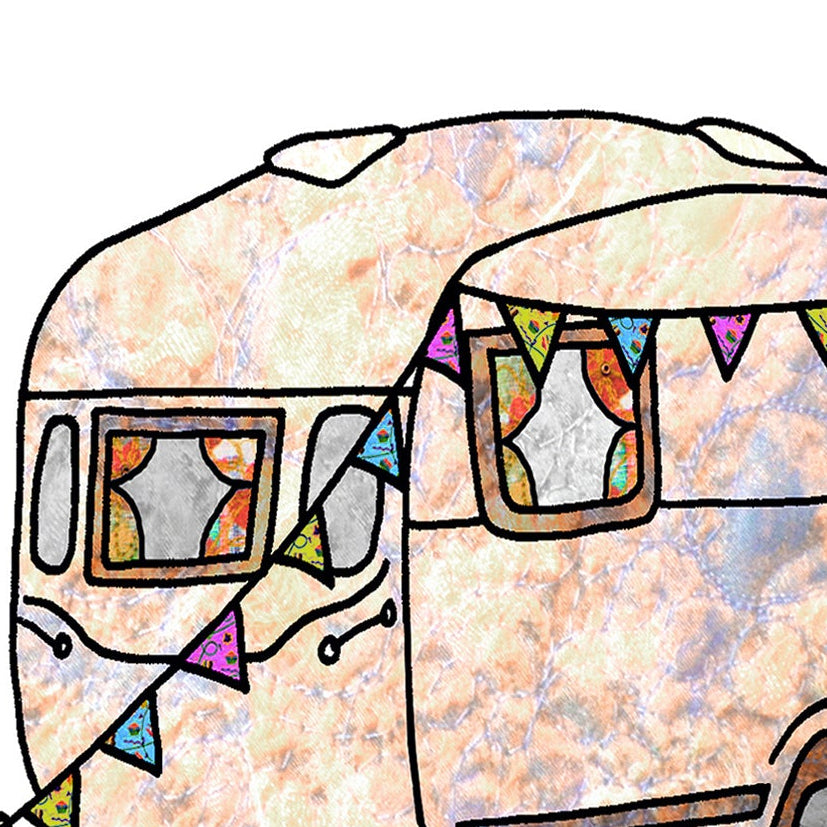 A5 Retro Vintage Caravan Personalised Card, Holiday Home