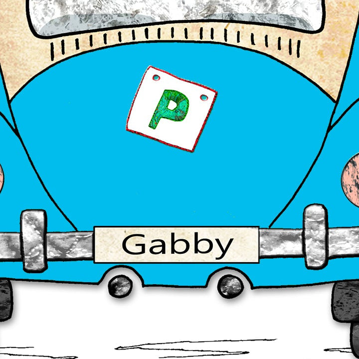 A5 Driving Test Personalised Card, Good Luck, Well Done, L Plates, P Plates